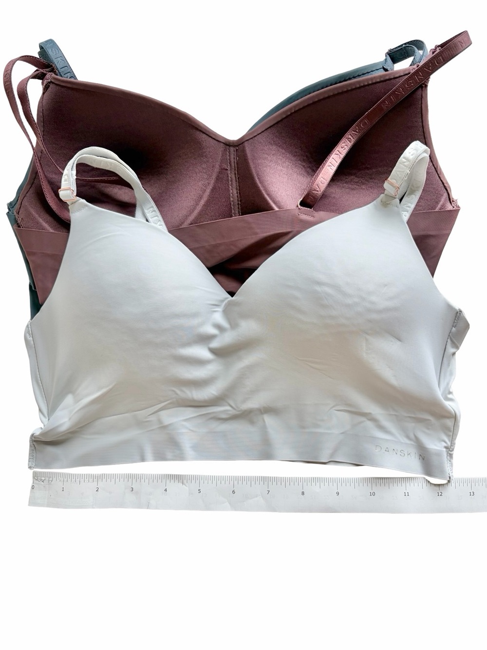 DANSKIN 3-pack Wireless Bralettes - Light Grey, Mauve, Slate, 34B - Picture 3 of 6